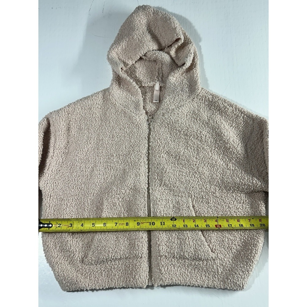 SKIMS Cozy Cropped Women's Zip Up Hoodie Light Pink Size L/XL - Picture 7 of 8
